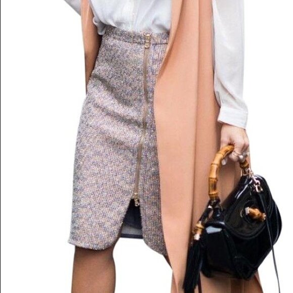 J. Crew Metallic Sparkle Tweed Zipper Skirt - Picture 4 of 11
